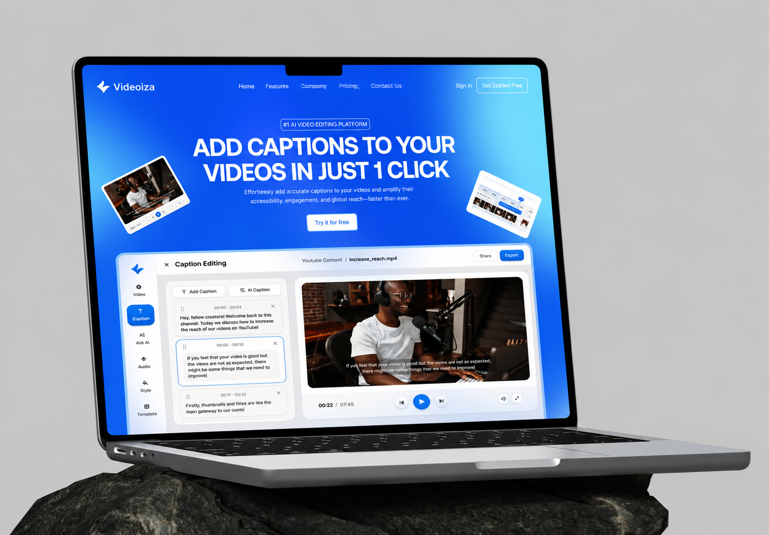Video editing saas landing page